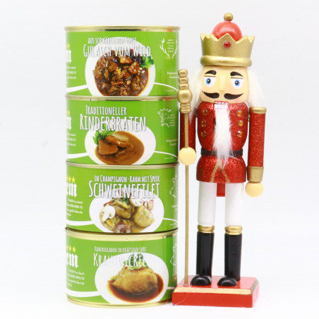 Geschenkkorb klein mit Nussknacker – Feinkost zu Weihnachten 🎁