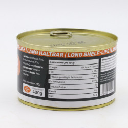 Gemischtes Gulasch vom Rind und Schwein. 400g Konserve 6 JAHRE