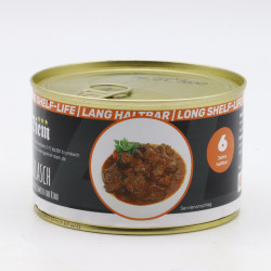 Gemischtes Gulasch vom Rind und Schwein. 400g Konserve 6 JAHRE