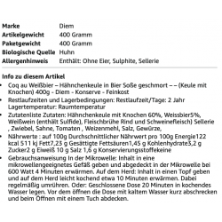 Coq au Weissbier – Hähnchenkeule in Biersoße geschmort 400g