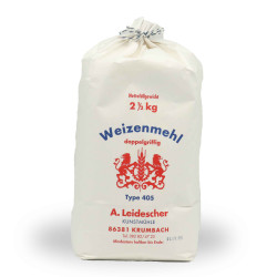 Weizen Mehl 405 - Kunstmühle Leidescher - Dopplgriffig 2,5Kg