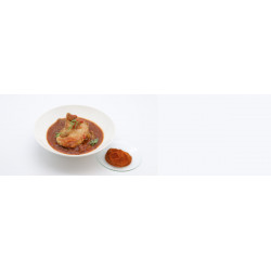 Paprika Schnitzel vom Landschwein in kräftiger Tomatensoße - langes MH