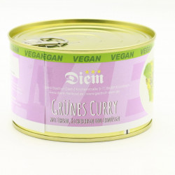 Grünes Curry mit Erbsen, Kichererbsen und Erdnüssen 400g / Konserve langes Mhd Diem Feinkost VEGAN VEGETARISCHZutatenliste