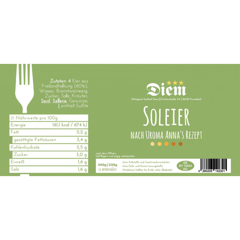 Soleier – Nach nach Uroma Anna‘s Rezept (4 Eier aus Freilandhaltung) -