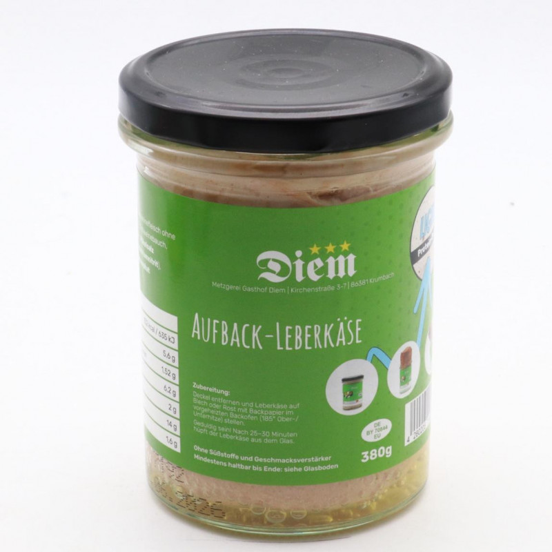 LIGHT Bayrischer Leberkäse (klassisch) im Weckglas 380g – Diem Feinkos LIGHT Bayrischer Leberkäse (klassisch) im Weckglas 380g – Diem Feinkos